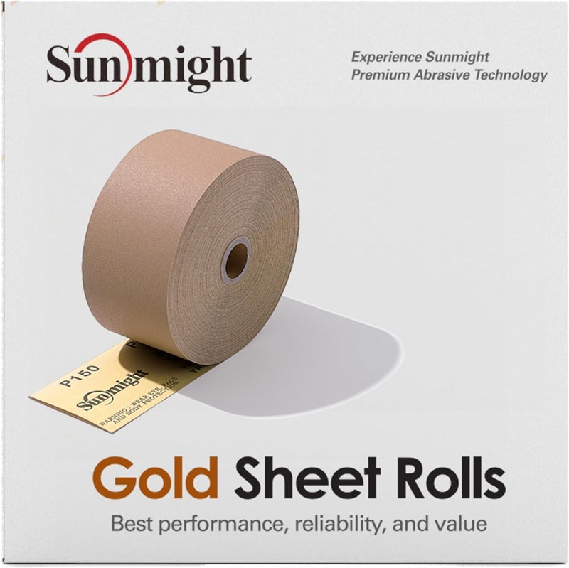 Sunmight Film 220 Grit Sandpaper Roll 2-3/4" x 45 Yards – PSA Longboard Sandpaper – Adhesive Backed for Auto Body, Wood, Metal, Marine & Aerospace – Durable Latext Paper Backing for Smooth Sanding - Image 1